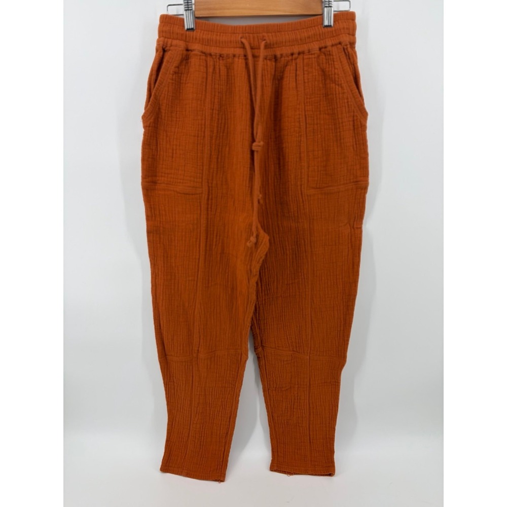 Anthropologie Sat/Sun Cropped Crepe Barrel Leg Pants Orange, Women's Size S